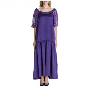 Платье-сарафан из плотного фиолетового шёлка, 46/48 Iya Yots