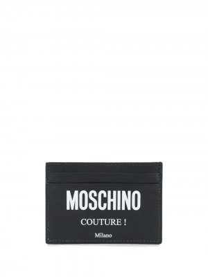 Картхолдер с логотипом Moschino. Цвет: черный