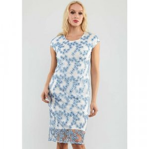 Платье, размер 44, белый TOP DESIGN. Цвет: белый/голубой