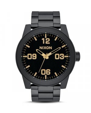 Часы капрала черные, 48 мм , цвет Black Nixon