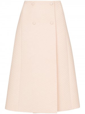 Крепдешиновая юбка миди Fendi. Цвет: розовый