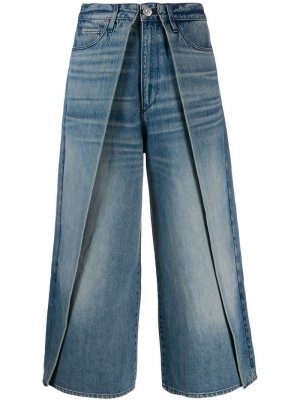 Укороченные джинсы широкого кроя 3x1. Цвет: синий