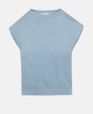 Кашемировый пуловер без рукавов , цвет Slate Blue Brunello Cucinelli