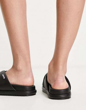 Черные сандалии-кроссоверы из искусственной кожи Levi's Lydia с логотипом Levi's