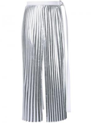 Плиссированная юбка Taro Horiuchi. Цвет: металлический