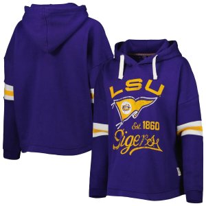 Женский пуловер с капюшоном для прессы фиолетового цвета LSU Tigers Super Pennant Unbranded