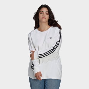 Женская футболка с длинным рукавом Originals Adicolor Classics (большие размеры), белый Adidas