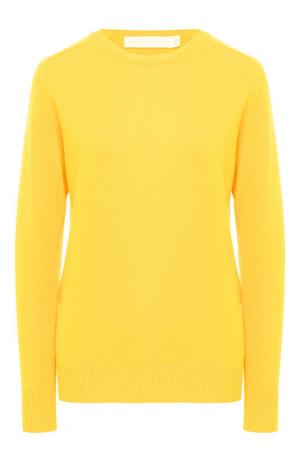 Кашемировый пуловер с круглым вырезом Victoria Beckham. Цвет: желтый