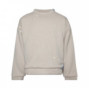 Утепленный вязаный пуловер Бежевый Maison Mihara Yasuhiro