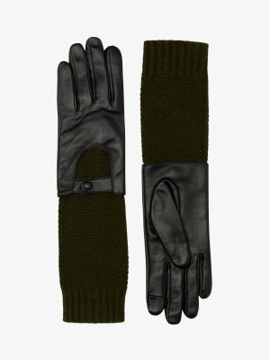 Длинные перчатки Perla из смеси кожи и шерсти , темно-зеленый Unmade Copenhagen