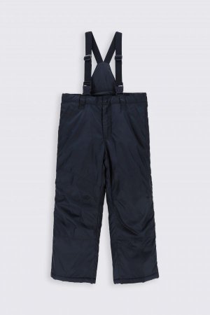 Зимние брюки лыжные подтяжки темно-синего цвета Coccodrillo