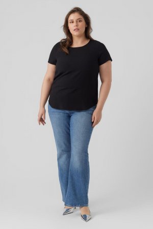 Базовая футболка больших размеров, черный Vero moda curve