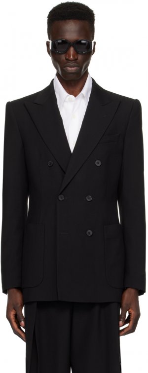Черный пиджак с остроконечными лацканами , цвет Black Dries Van Noten