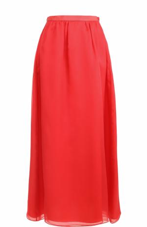 Шелковая юбка-макси Armani Collezioni. Цвет: коралловый