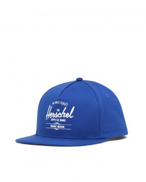 Синяя тканая кепка унисекс с белым логотипом , синий Herschel