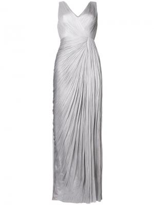 Драпированное длинное платье с V-образным вырезом Maria Lucia Hohan. Цвет: серый