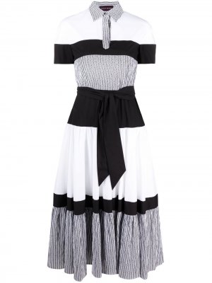 Платье миди Doria в стиле колор-блок Talbot Runhof. Цвет: белый