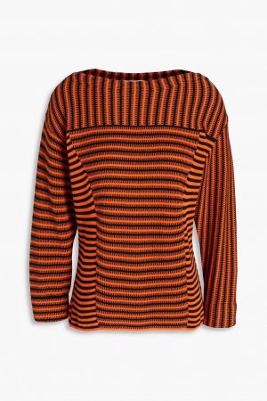 Полосатый хлопковый свитер , оранжевый Chloé