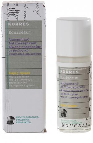Дезодорант-антиперспирант с экстрактом хвоща для чувствительной кожи 48 часов Korres. Цвет: бесцветный