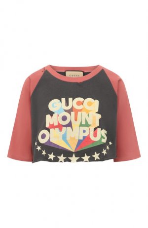 Хлопковая футболка Gucci. Цвет: разноцветный