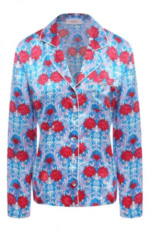 Шелковая блузка Rubeus Milano. Цвет: голубой