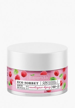 Крем для лица Bielenda ECO SORBET Raspberry увлажняющий и успокаивающий, 50мл. Цвет: прозрачный