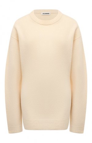 Шерстяной свитер Jil Sander. Цвет: кремовый