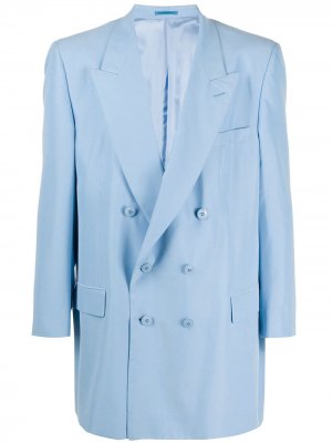 Двубортный пиджак оверсайз Martine Rose. Цвет: синий