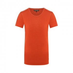 Льняная футболка Loro Piana. Цвет: оранжевый