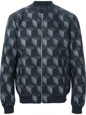 Куртка-бомбер с геометрическим узором Christopher Kane. Цвет: серый
