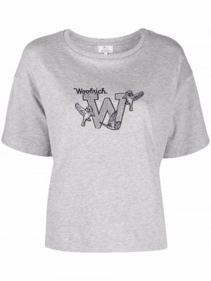 Embroidered-logo T-shirt Woolrich. Цвет: серый