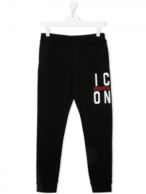 Спортивные брюки с принтом Icon Dsquared2 Kids. Цвет: черный