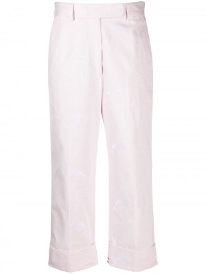 Брюки чинос с вышивкой Thom Browne. Цвет: розовый