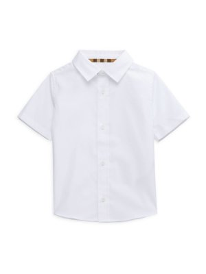 Рубашка на пуговицах с коротким рукавом для мальчика , белый Burberry
