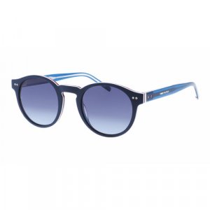 Солнцезащитные очки , синий, серый TOMMY HILFIGER. Цвет: синий/серый