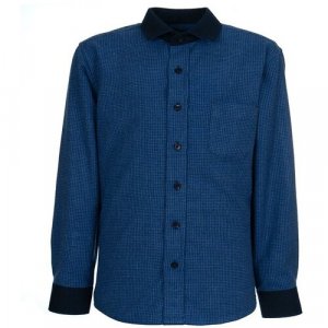 Школьная рубашка , размер 122-128, синий Tsarevich. Цвет: синий