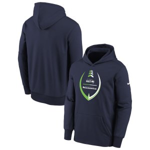 Молодежный пуловер с капюшоном College Seattle Seahawks Icon Performance Nike