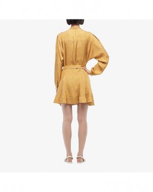 Платье Long Sleeve Godet Insert Dress, цвет Yellow Multi Derek Lam 10 Crosby