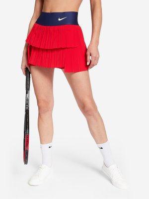 Юбка-шорты женская Court Advantage, Красный Nike. Цвет: красный