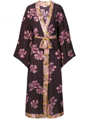 Длинное кимоно с принтом Anjuna. Цвет: фиолетовый