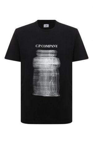 Хлопковая футболка C.P. Company. Цвет: чёрный