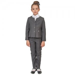 Школьный пиджак для девочки шалуны 211035 серый 34, 140. Цвет: серый