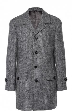 Шерстяное однобортное пальто Baldessarini. Цвет: светло-серый