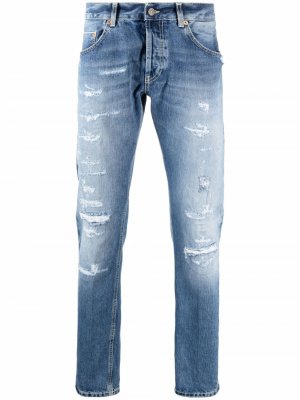 Прямые джинсы с прорезями DONDUP. Цвет: синий