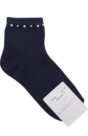 Хлопковые носки с бусинами La Perla. Цвет: синий