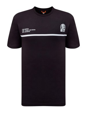 Хлопковая футболка Massaua Tee из джерси с контрастным принтом PARAJUMPERS. Цвет: черный