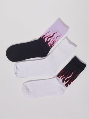 Набор носков (3 пары в комплекте) zolla. Цвет: лиловый