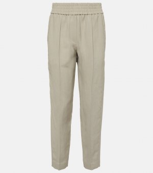 Зауженные брюки из твила , серый Brunello Cucinelli