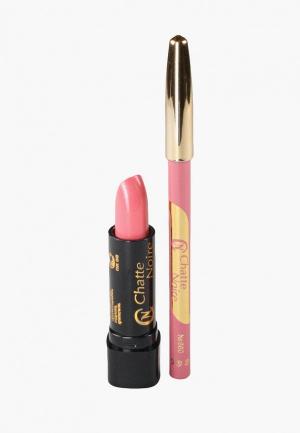 Набор для макияжа губ Chatte Noire Карандаш + Помада  №11, 5,75. Цвет: розовый