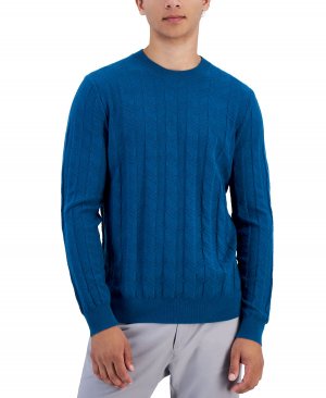 Мужской свитер с круглым вырезом и длинными рукавами фактурным узором шеврон Alfani